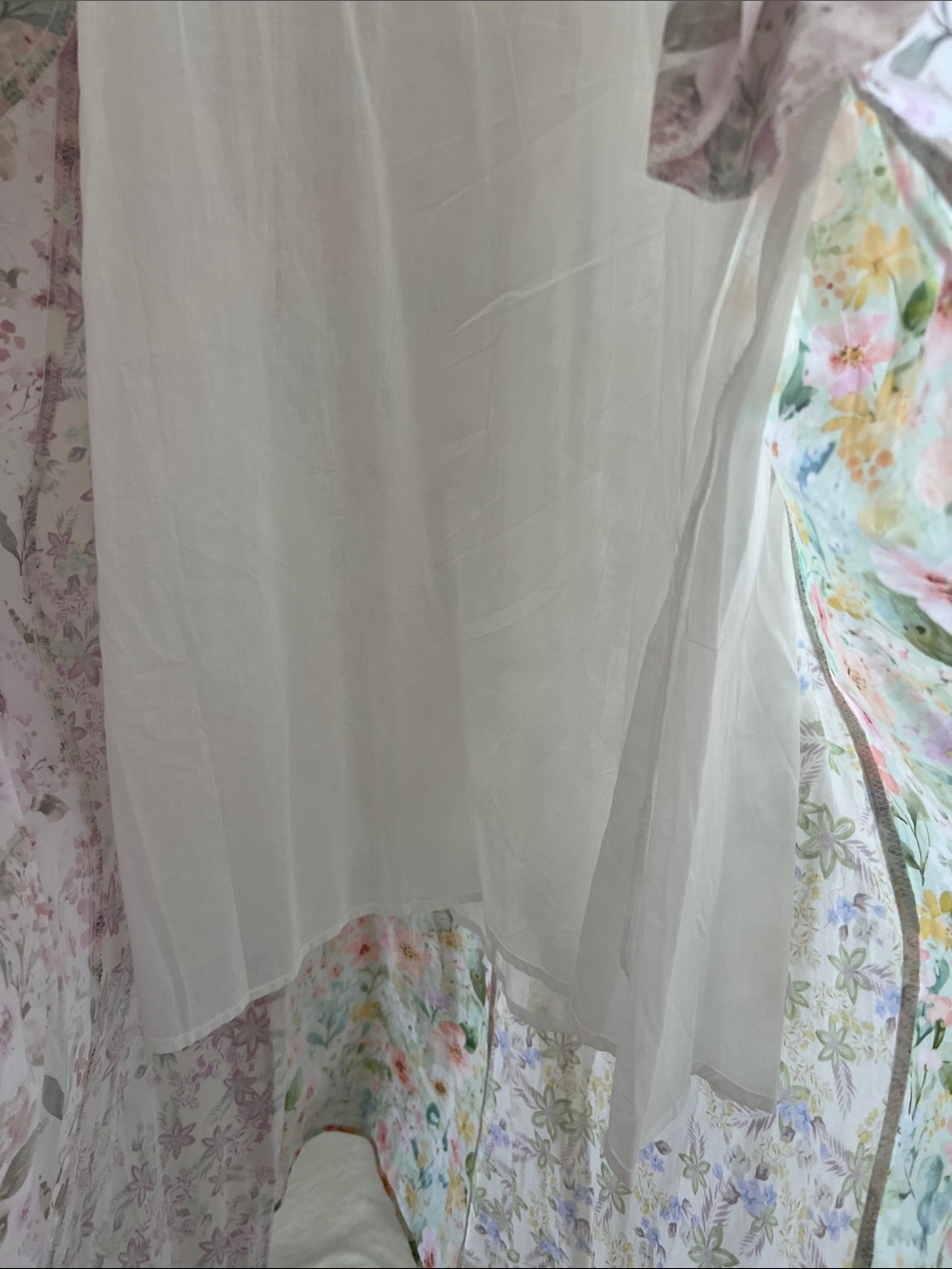 Mixed Floral Midi Dress Spaghetti Strap Pastel Print Medium - Picture 9 of 14